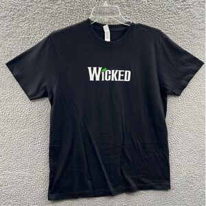 Wicked Defy Gravity Black Graphic Tee Womens L Broadway Musical Theatre Shirt